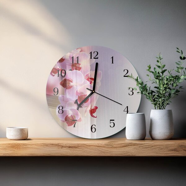 Skleněné nástěnné hodiny Orchidej zsoc-fi30-00173404