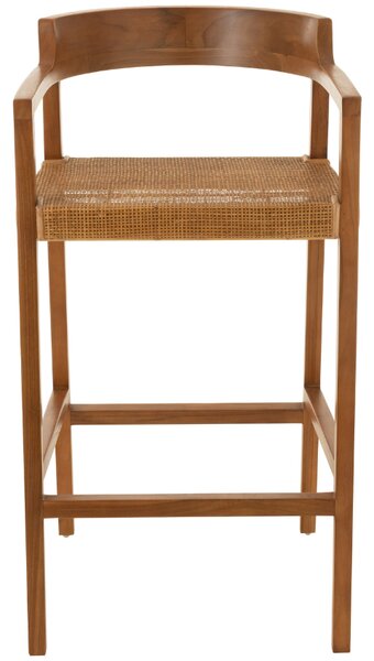 Hnědá teaková barová židle J-line Talya 78 cm