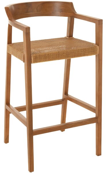 Hnědá teaková barová židle J-line Talya 78 cm