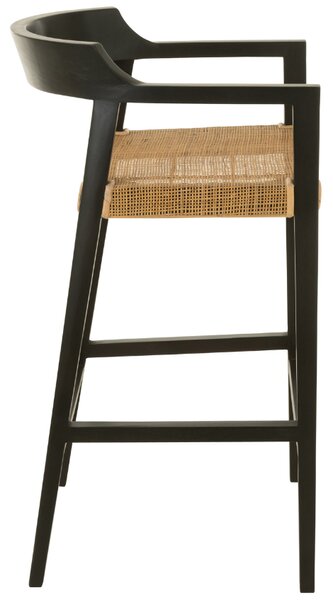 Černá teaková barová židle J-line Talya 78 cm