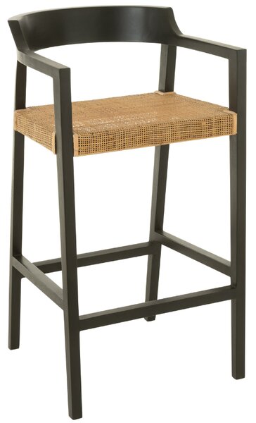 Černá teaková barová židle J-line Talya 78 cm