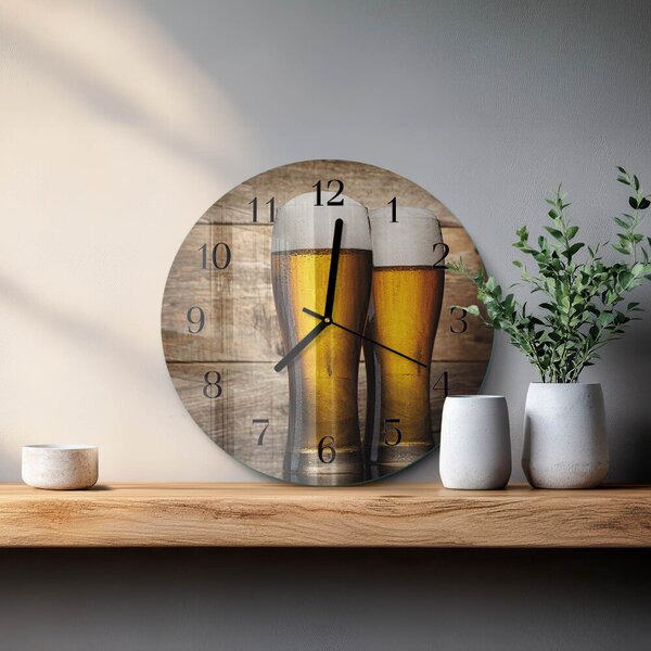 Skleněné nástěnné hodiny Pivo zsoc-fi30-00175023