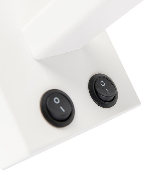 Moderní nástěnná lampa bílá s černým stínítkem - Brescia