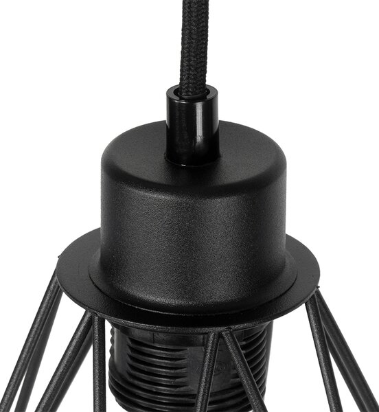 Rustikální stojací lampa černá se dřevem 2-světlo - Chon