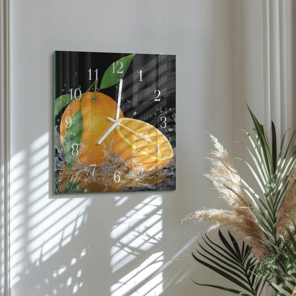 Skleněné hodiny Pomeranče zskb-30x30-00058706