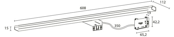 Sapho Sapho, FELINA LED svítilna, 12W, 608x15x112mm, chrom, FE060
