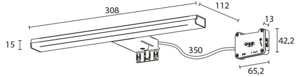 Sapho Sapho, FELINA LED svítilna, 8W, 308x15x112mm, chrom, FE030
