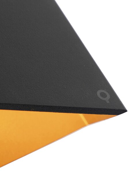 Designová nástěnná lampa černá se zlatem - Fold
