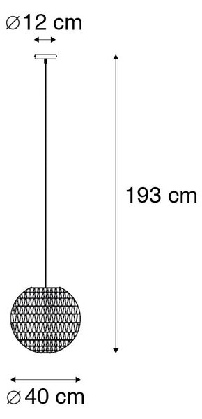 Retro závěsné svítidlo bílé 40 cm - Lina Ball 40
