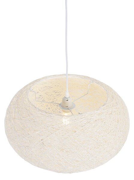 Rustikální závěsné svítidlo bílé 50 cm - Corda Flat