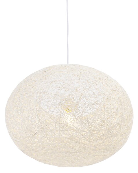 Rustikální závěsné svítidlo bílé 50 cm - Corda Flat