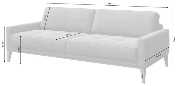Tmavě šedá látková třímístná pohovka MESONICA Musso Tufted 211 cm
