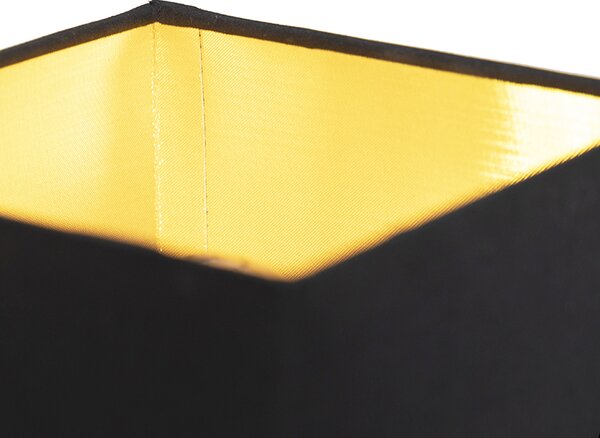 Moderní nástěnná lampa černá s USB a čtvercovým černým stínítkem - Zeno
