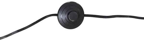 Moderní stojací lampa černá s sametovým šedým stínítkem - Rich