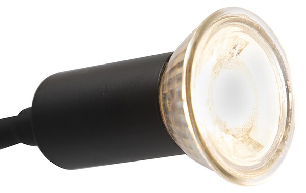 Moderní nástěnná lampa černá s USB a čtvercovým černým stínítkem - Zeno
