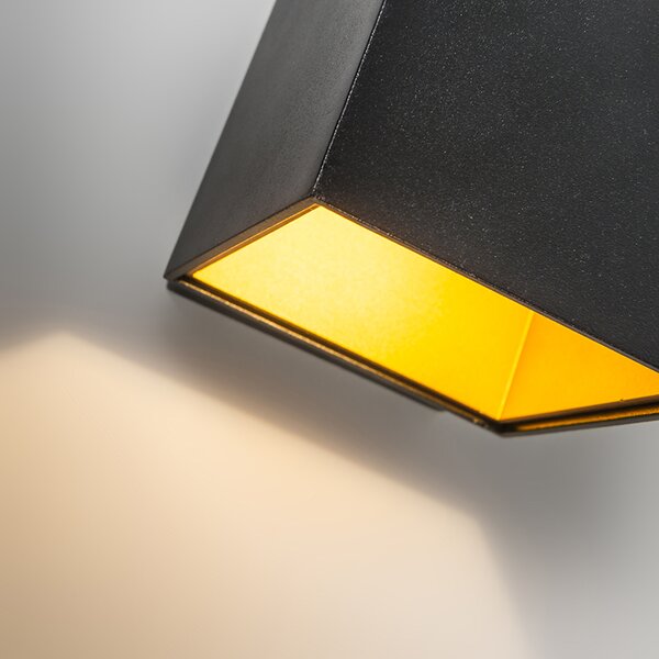 Designová nástěnná lampa černá/zlatá vč. LED - Caja
