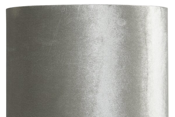 Moderní stojací lampa černá s sametovým šedým stínítkem - Rich