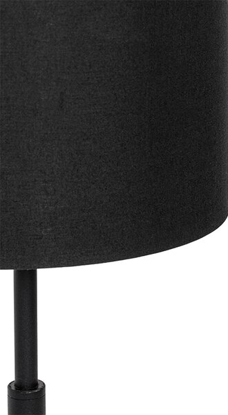Moderní stolní lampa s látkovým stínítkem černá se zlatem - VT 1