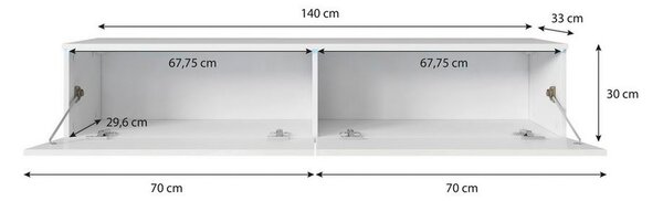 Nízka komoda s LED dekor beton