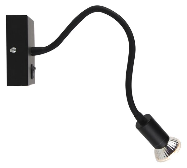 Moderní flexibilní nástěnné svítidlo USB černé - Zeno