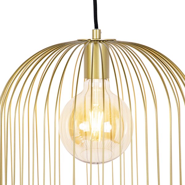 Designové závěsné svítidlo zlaté - Wire Knock