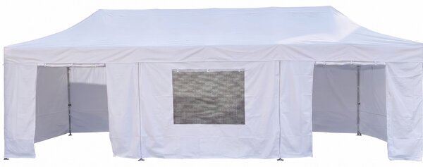 Nůžkový párty stan 3x9 m TENTino BIG HEXAGON EXTREME Barva opláštění (Zvolte variantu): 1A - BÍLÁ