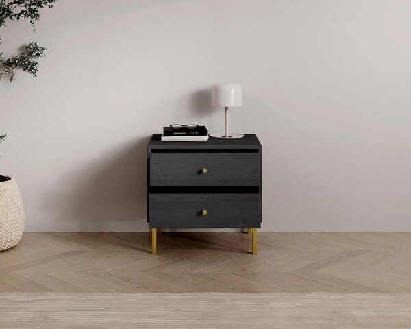 Minimalistický noční stolek DENRA - černý