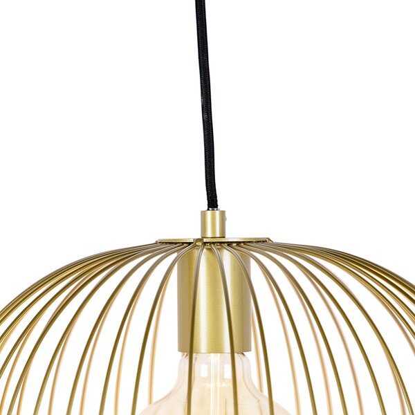 Designové závěsné svítidlo zlaté - Wire Knock