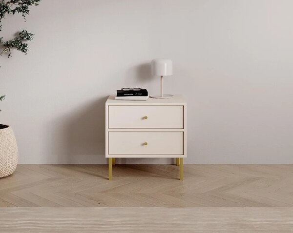 Minimalistický noční stolek DENRA - béžový