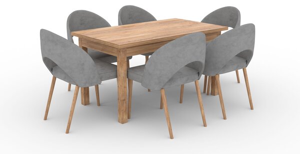 Jídelní stůl pro 6 osob 140x80 cm CADLA 12 - dub lefkas