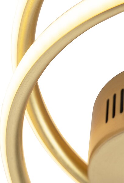 Designové stropní svítidlo zlaté vč. LED s 3-stupňovým stmívačem - Rowan