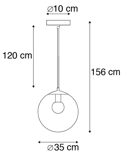 Chytré závěsné svítidlo průhledné 35 cm vč. WiFi A60 - Pallon