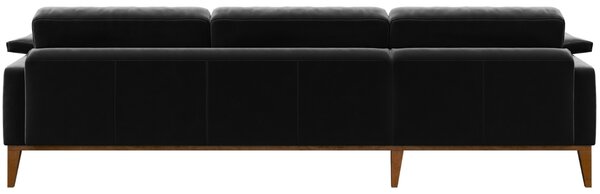 Tmavě šedá sametová rohová pohovka MESONICA Musso, levá, 248 cm