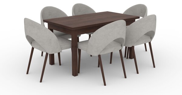 Jídelní stůl pro 6 osob 140x80 cm CADLA 12 - tmavý ořech