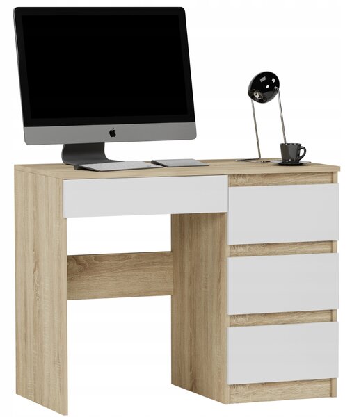 PC stolek Noxar (dub sonoma + bílá) (P). Akce -13%