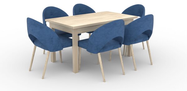 Jídelní stůl pro 6 osob 140x80 cm CADLA 12 - dub sonoma