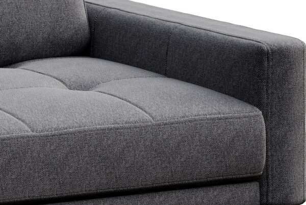 Tmavě šedá látková rohová pohovka MESONICA Musso Tufted I, levá, 248 cm