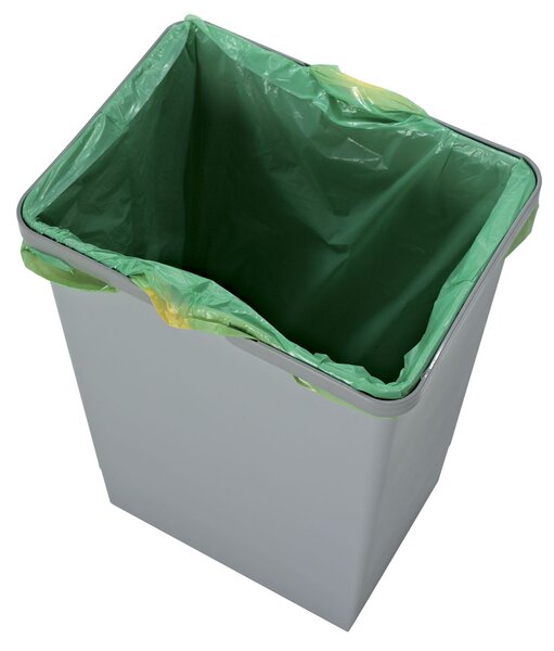 Plastový koš Elletipi s rukojeťmi Cover BIG, 18 L, šedý, 34 x 22,5 x 30 cm