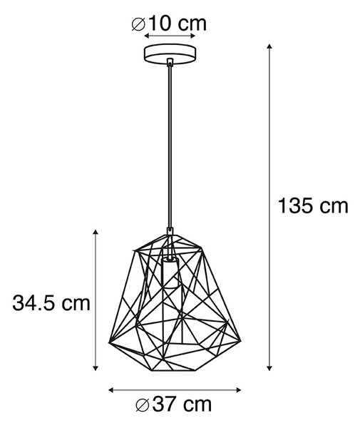Chytré industriální závěsné svítidlo černé vč. WiFi ST64 - Framework Basic