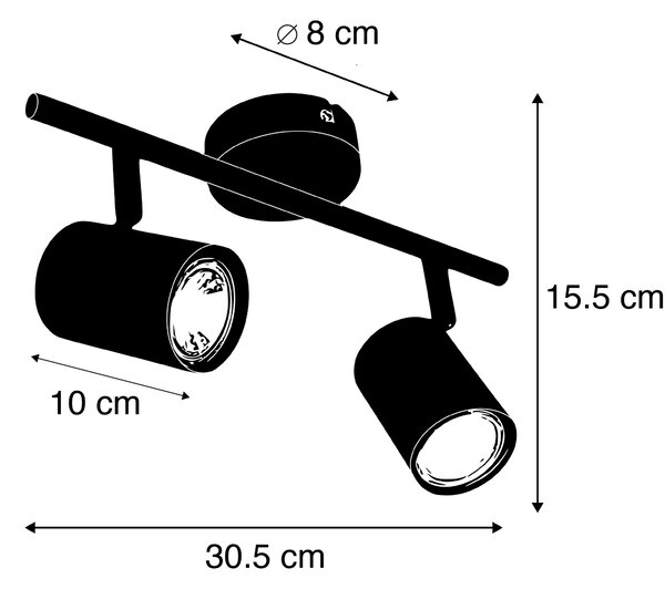 Moderní bodové světlo bílé vč. 2 WiFi GU10 žárovky nastavitelné - Jeana