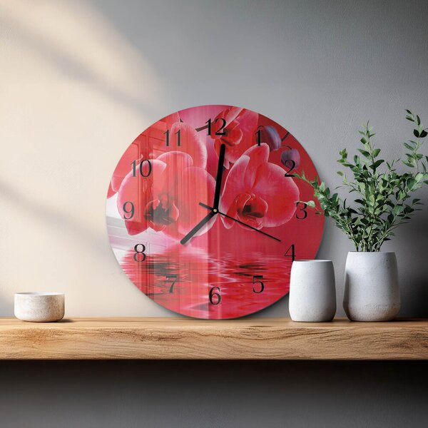 Skleněné nástěnné hodiny Orchidej zsoc-fi30-00177342