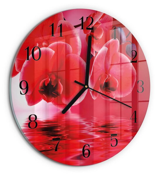Skleněné nástěnné hodiny Orchidej zsoc-fi30-00177342