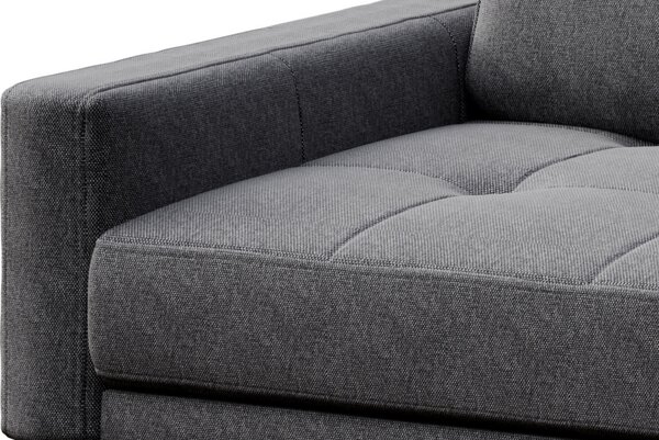 Tmavě šedá látková rohová pohovka MESONICA Musso Tufted I, pravá, 248 cm