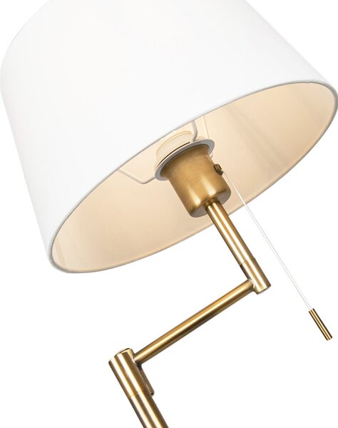 Chytrá klasická stojací lampa bronzová s bílou vč. WiFi A60 - Ladas Fix