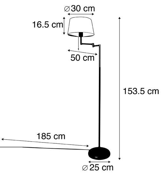 Chytrá klasická stojací lampa bronzová s bílou vč. WiFi A60 - Ladas Fix