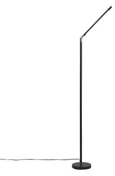 Moderní stojací lampa černá vč. LED s dotykovým stmívačem - Berdien