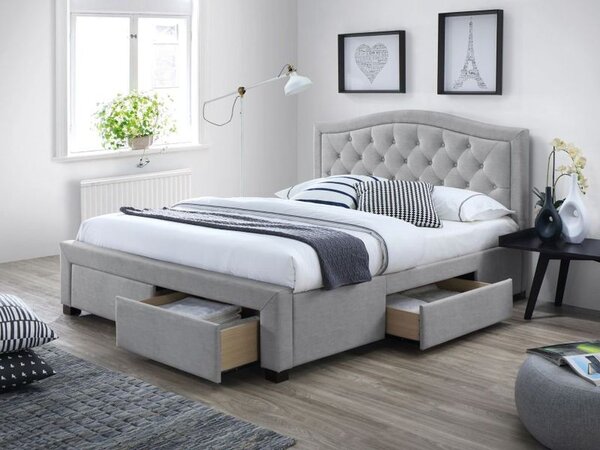 Čalouněná postel ELECTRA 180 x 200 cm šedá Matrace: Matrace Coco Maxi 23 cm