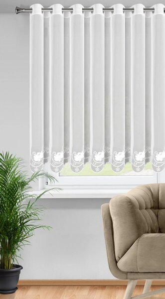 ZÁCLONA NA KROUŽCÍCH LETI 350X160 CM KVĚTY