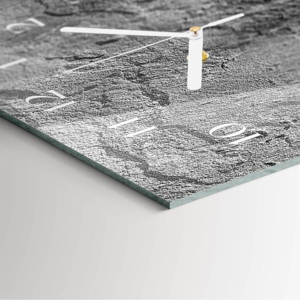 Skleněné hodiny vertikální Betonová zeď zsppb-30x60-00087924