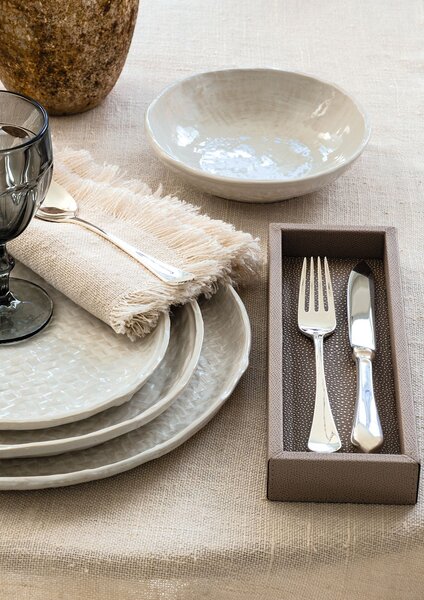 Sada nerezových příborů Curved Silver – set 4 ks